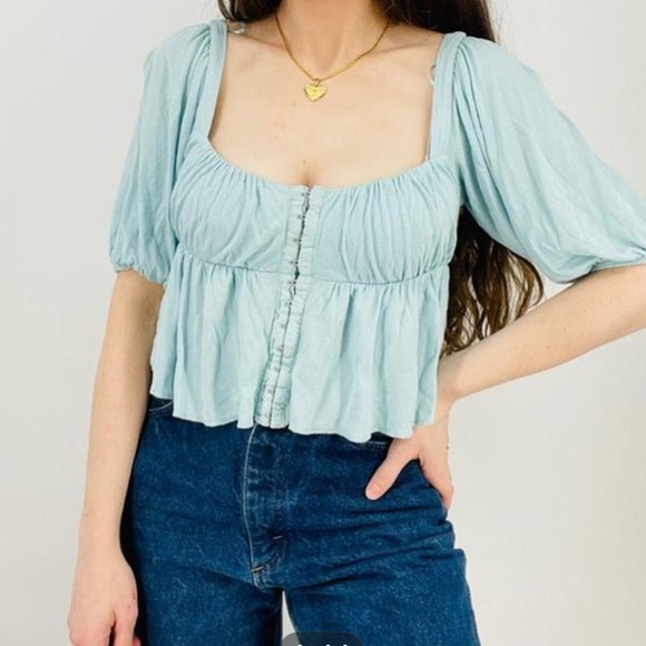 NWOT URBAN OUTFITTERS Light Blue Women's Top - Picture 2 of 6